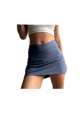 Falda short deportiva azul plateado con bolsillos